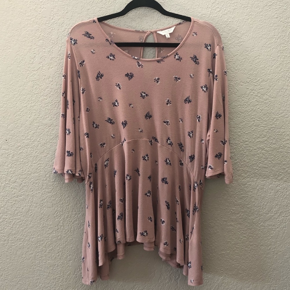 Lucky Brand Fluttery Floral Blouse